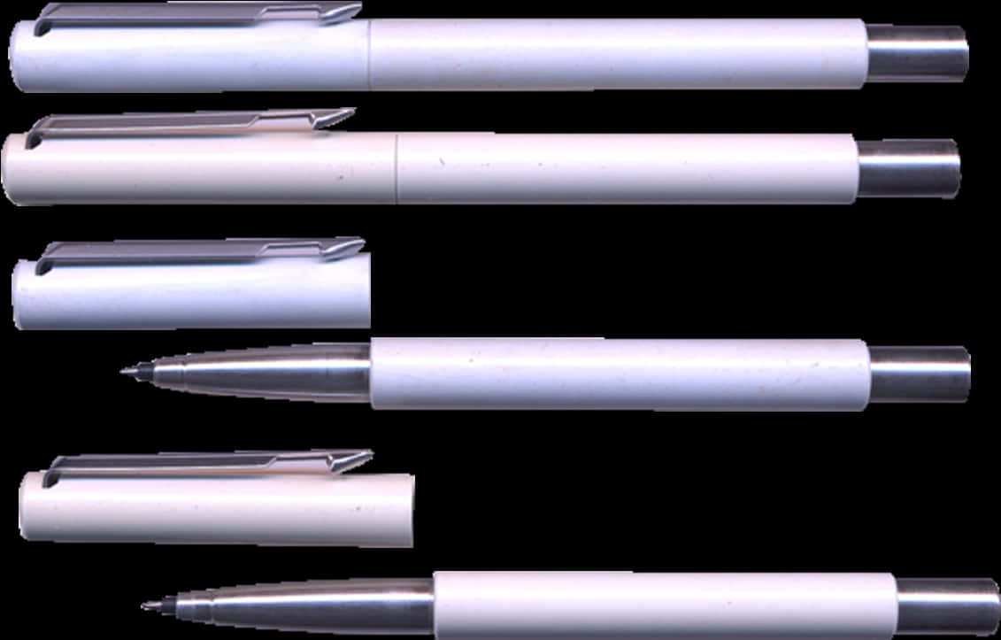 Disassembled Pen Parts PNG Image