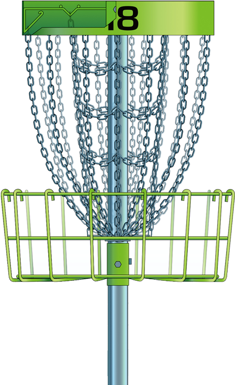 Disc Golf Basket Number18 PNG Image