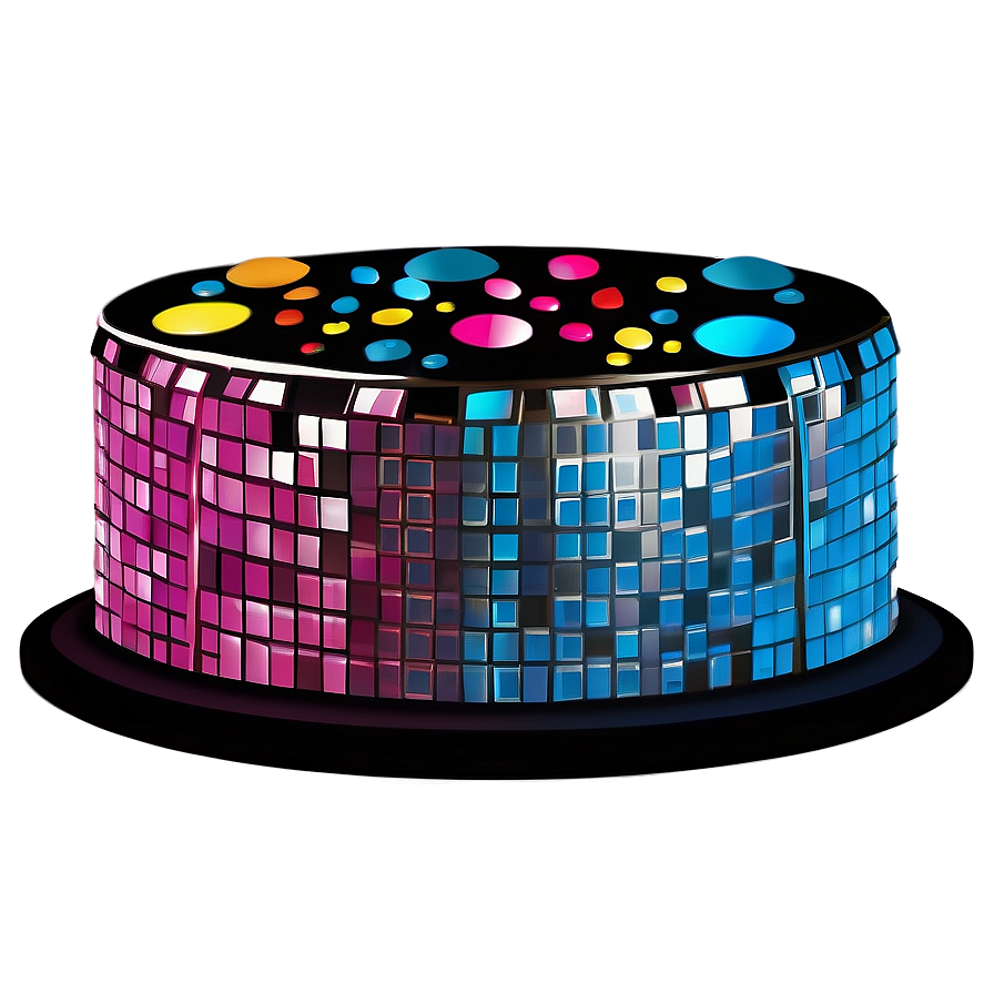 Disco Theme Birthday Cake Png 06202024 PNG Image