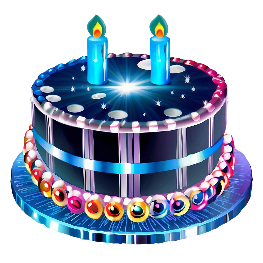 Disco Theme Birthday Cake Png 06202024 PNG Image