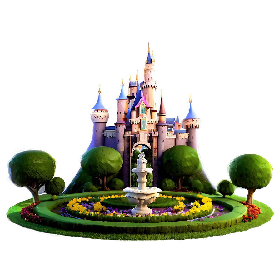 Disney Castle Garden View Png 05242024 PNG Image