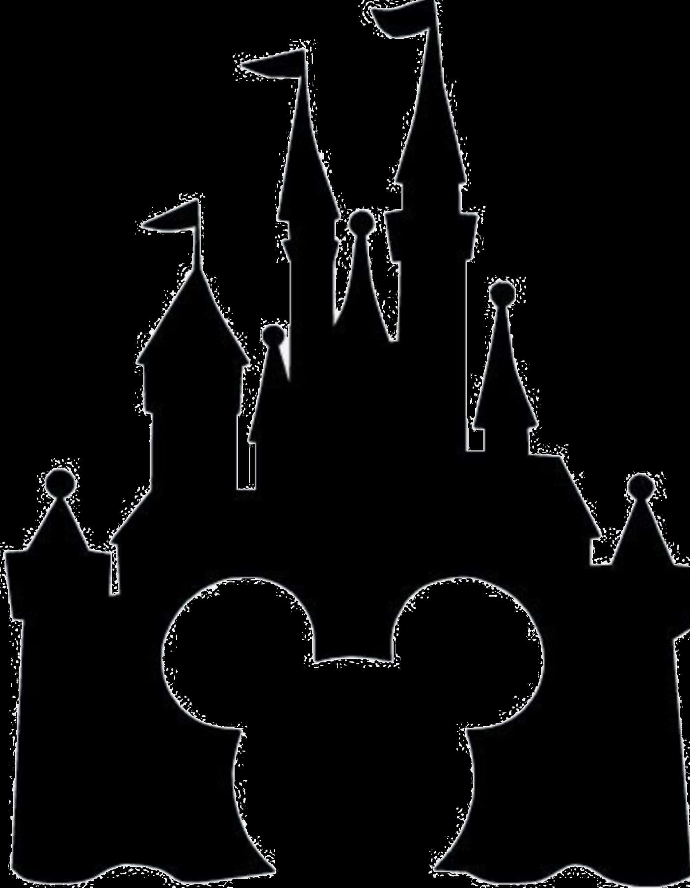 Disney Castle Mickey Silhouette PNG Image