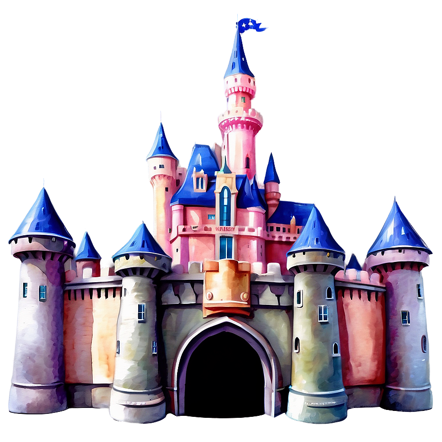 Disney Castle Watercolor Painting Png 36 PNG Image