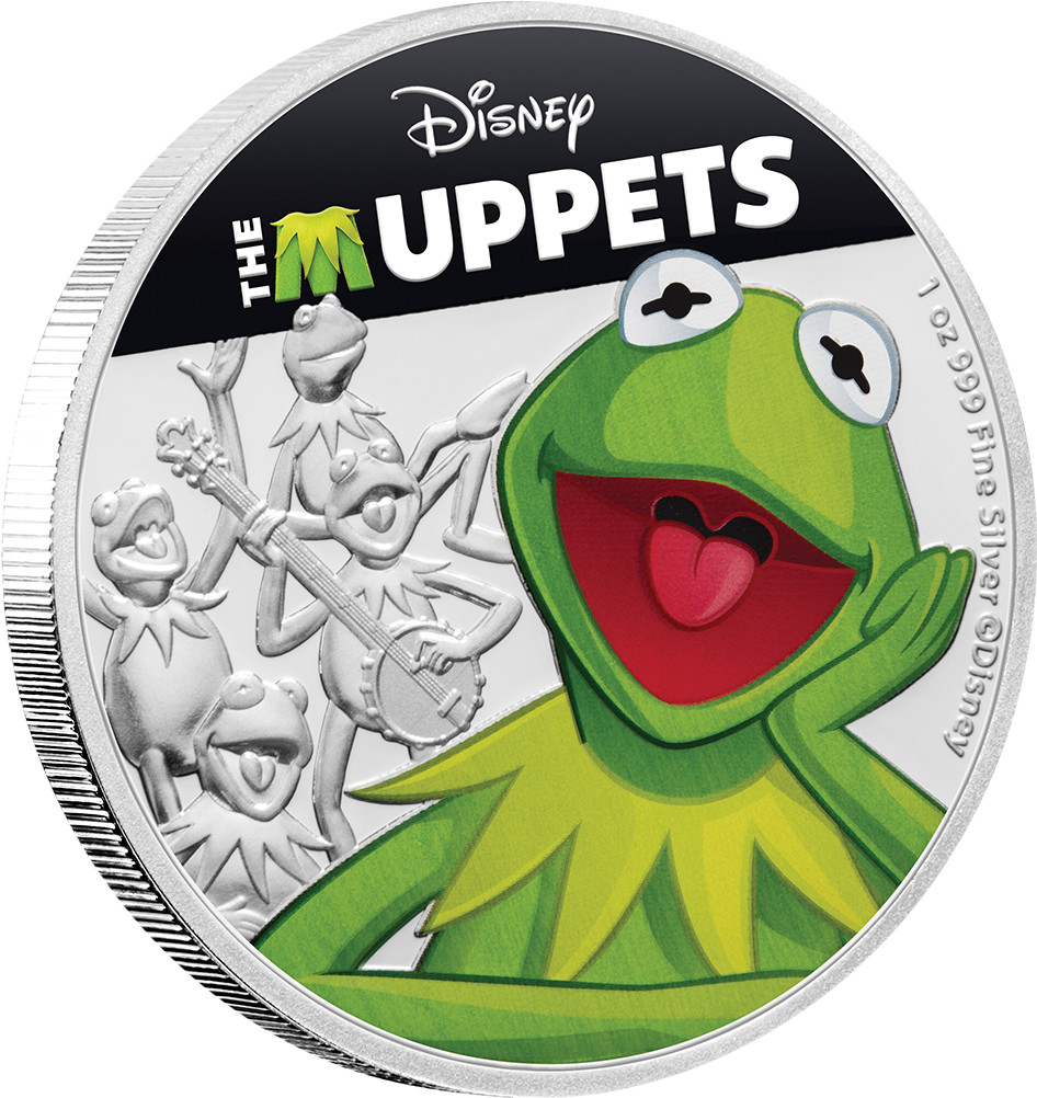 Disney Muppets Kermit Silver Coin PNG Image