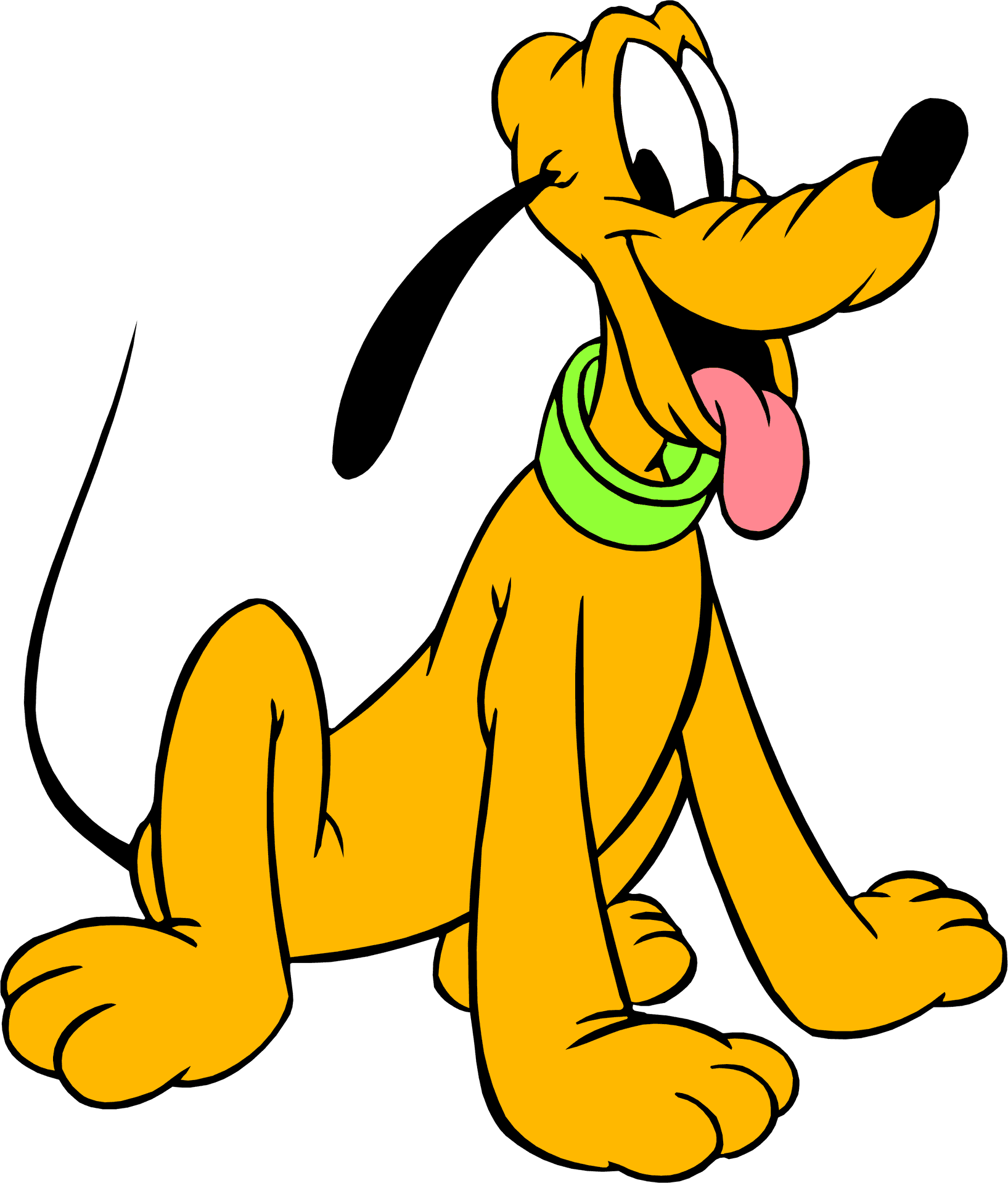 Disney Pluto Sitting Happy PNG Image