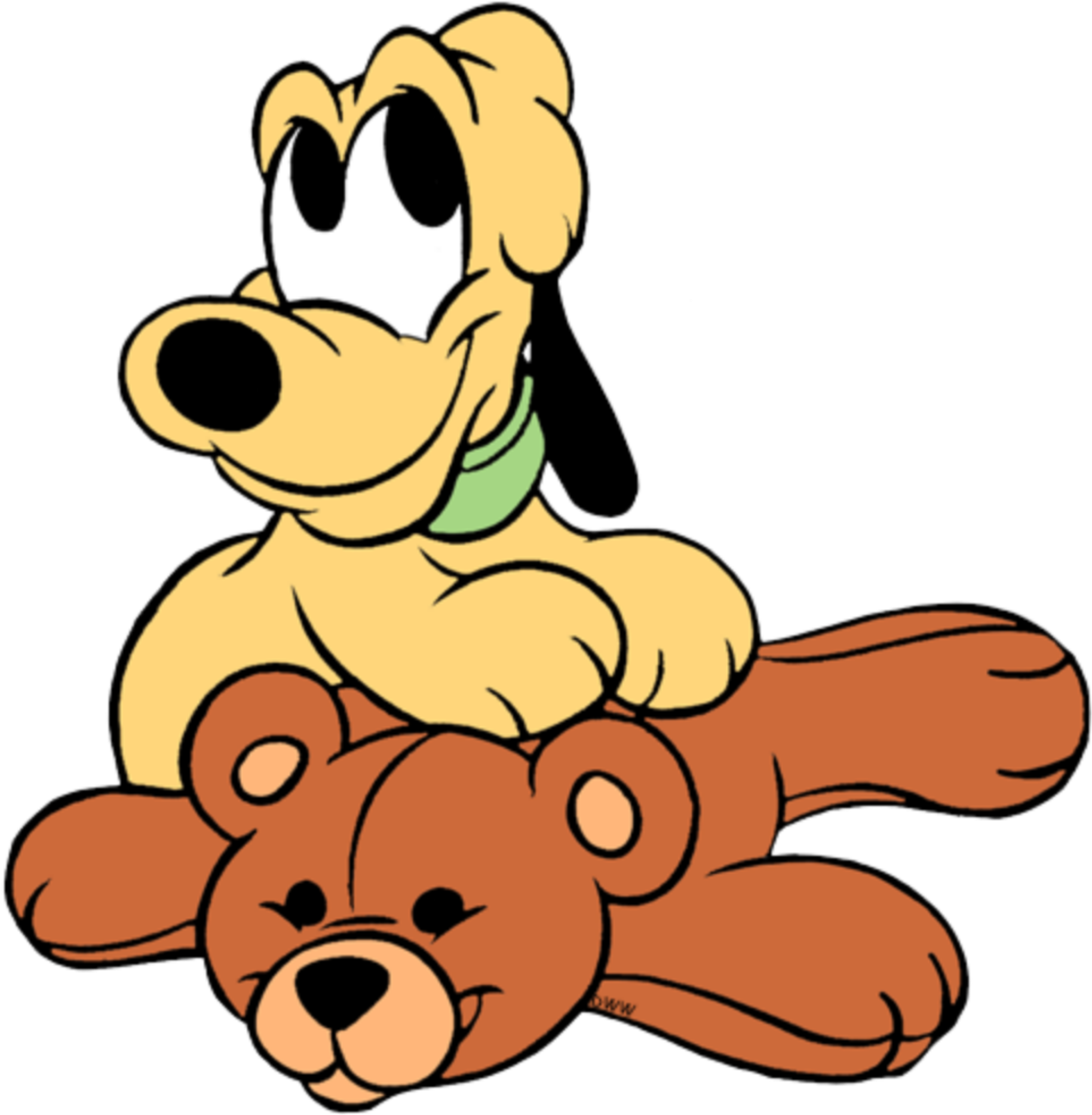 Disney Pluto With Teddy Bear PNG Image