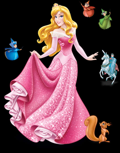 Disney Princess Auroraand Friends PNG Image