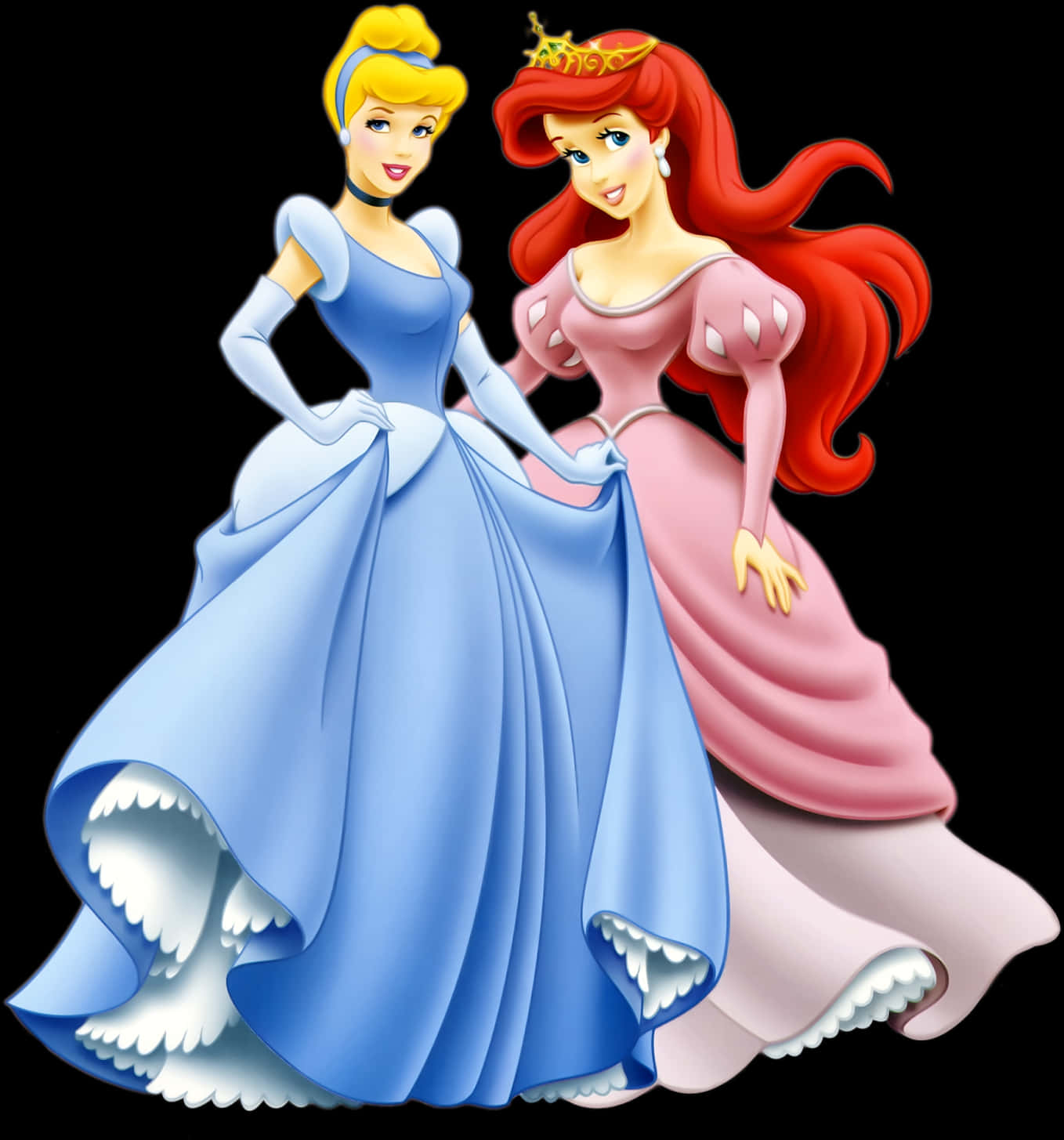 Disney Princesses Cinderella Ariel Together PNG Image