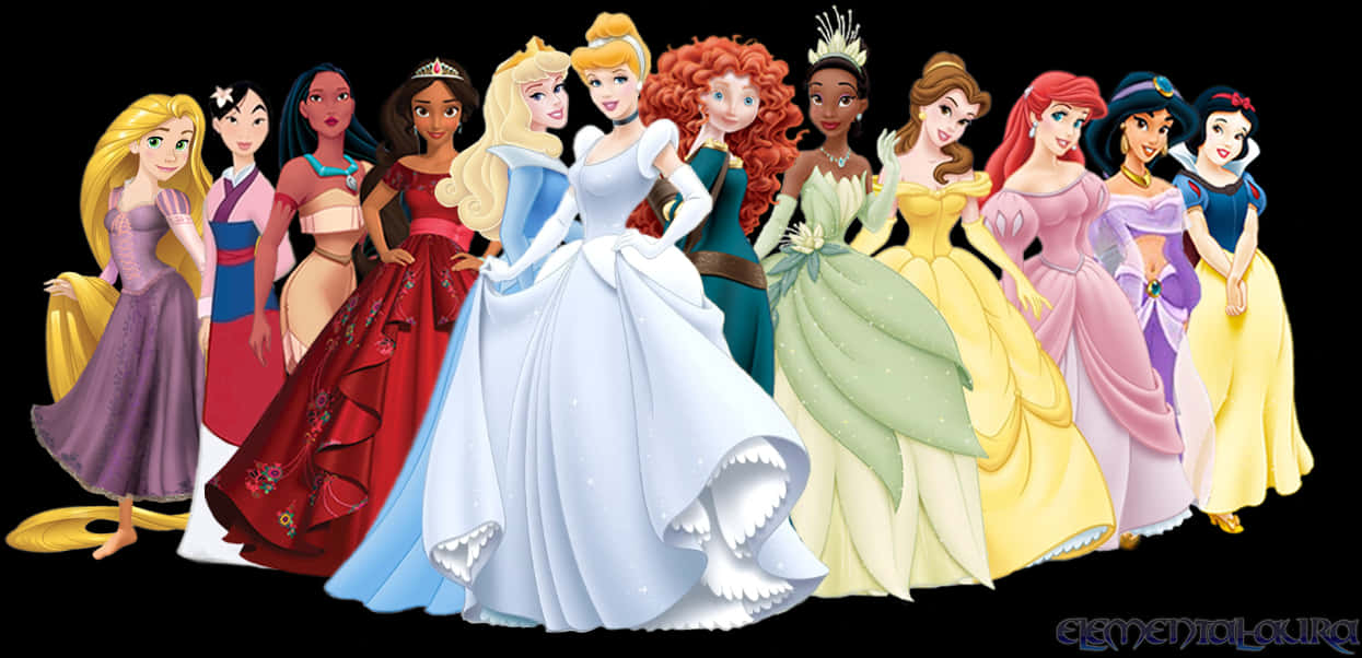 Disney Princesses Lineup PNG Image