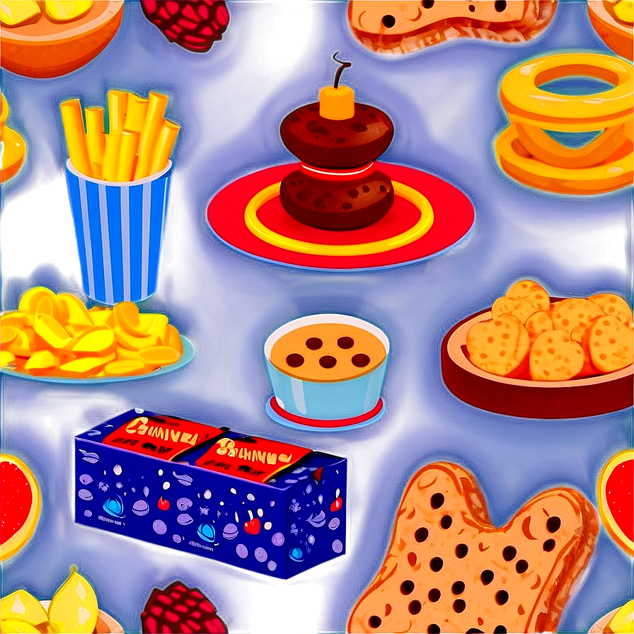 Disney Snacks Pattern Png Cwf PNG Image