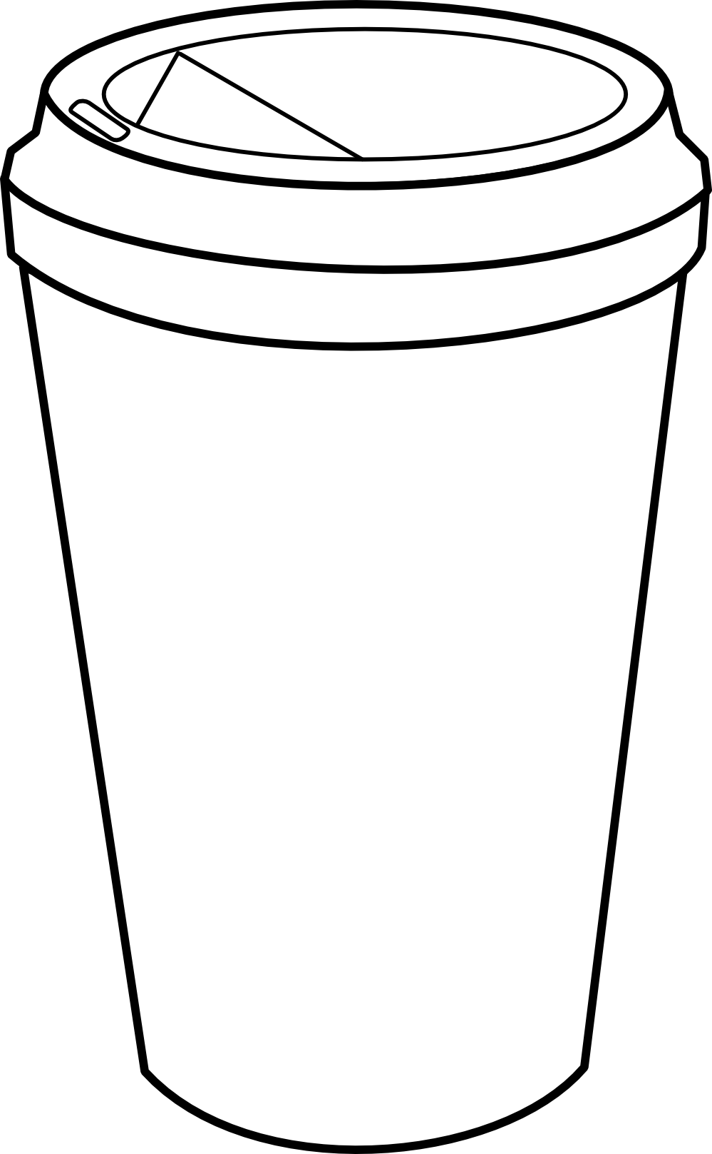 Disposable Coffee Cup Outline PNG Image