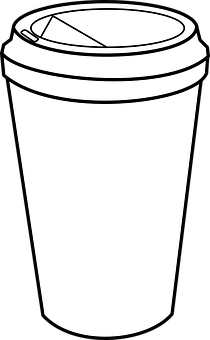 Disposable Coffee Cup Outline PNG Image