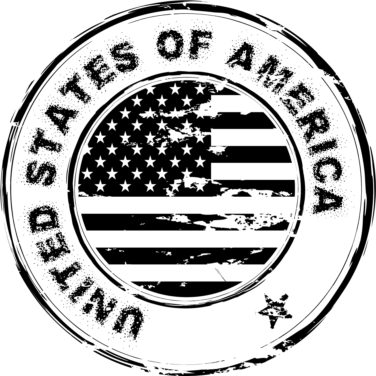 Distressed American Flag Seal PNG Image