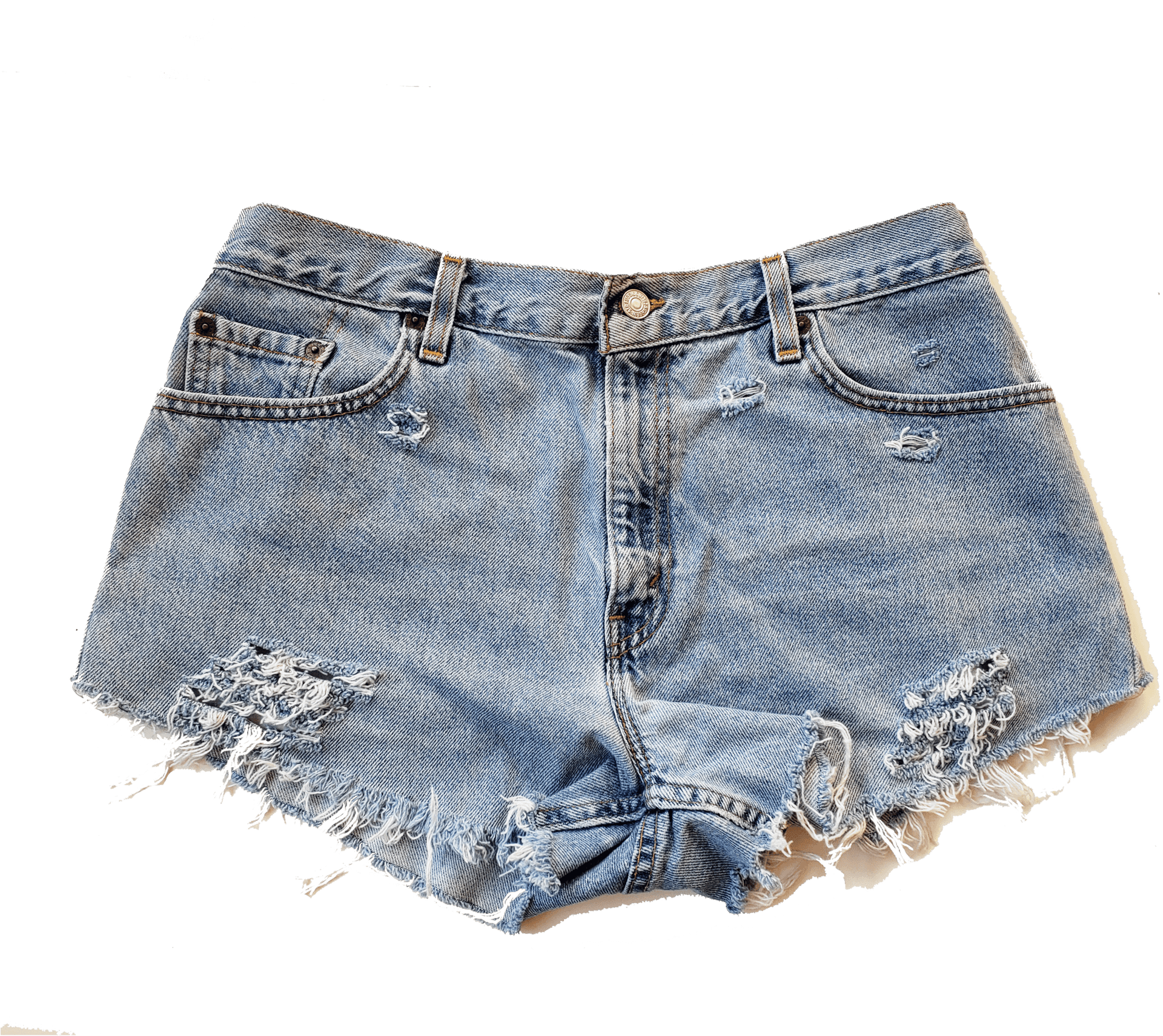 Distressed Denim Shorts PNG Image