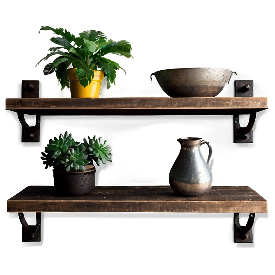 Distressed Floating Shelves Png Xiv PNG Image