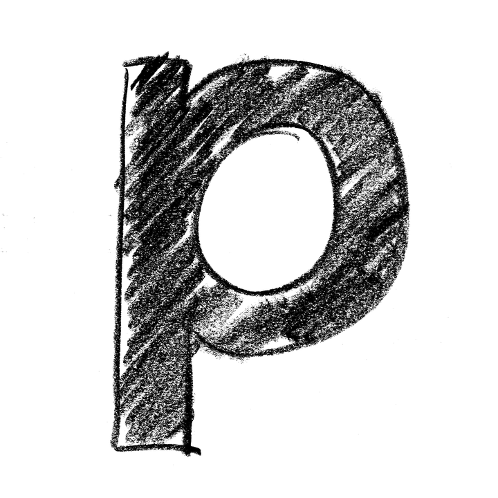 Distressed Letter P Graphic PNG Image