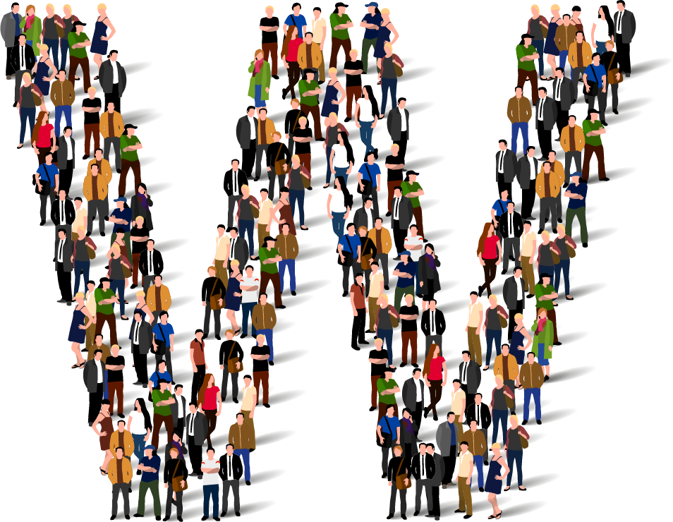 Diverse Crowd Gathering Illustration PNG Image