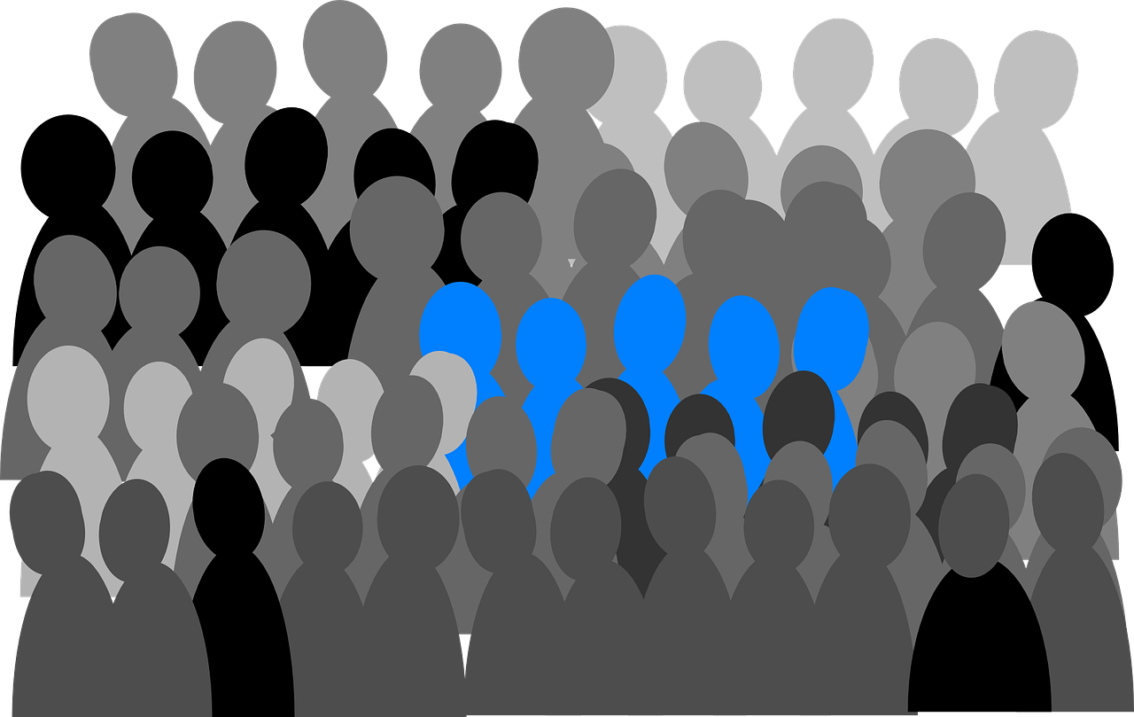 Diverse Crowd Silhouettes PNG Image