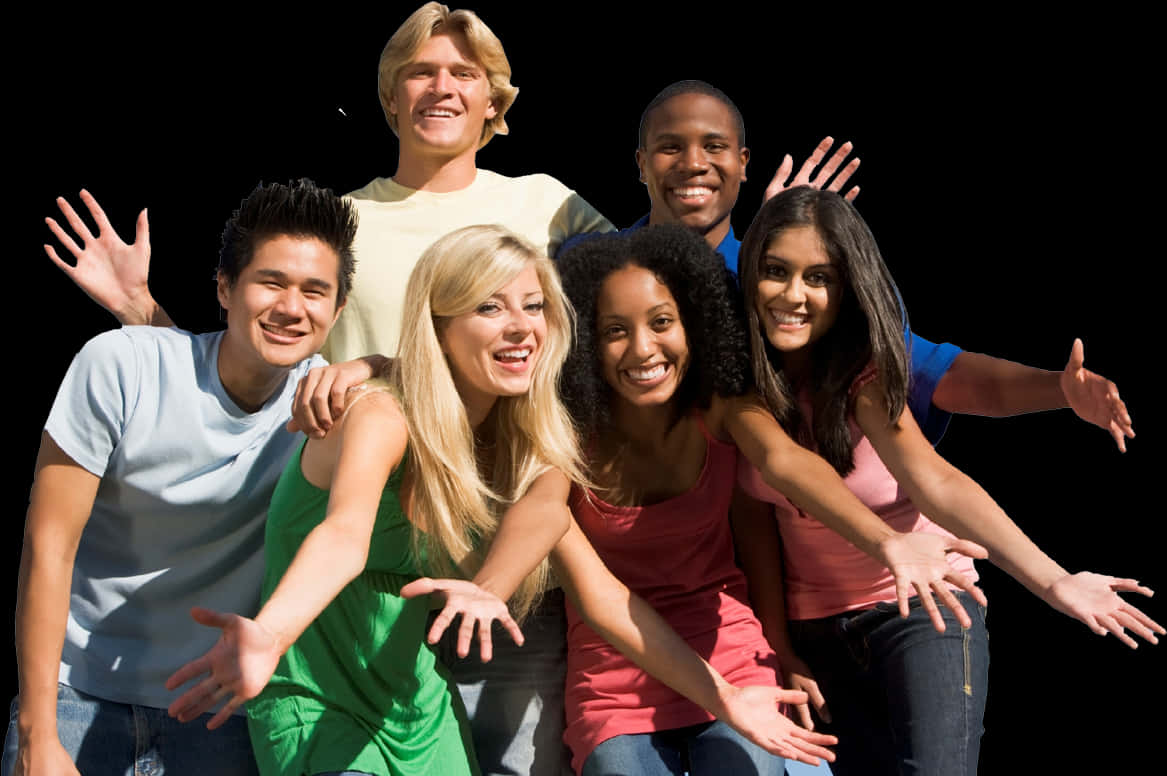 Diverse Group Of Friends_ Happy Together PNG Image