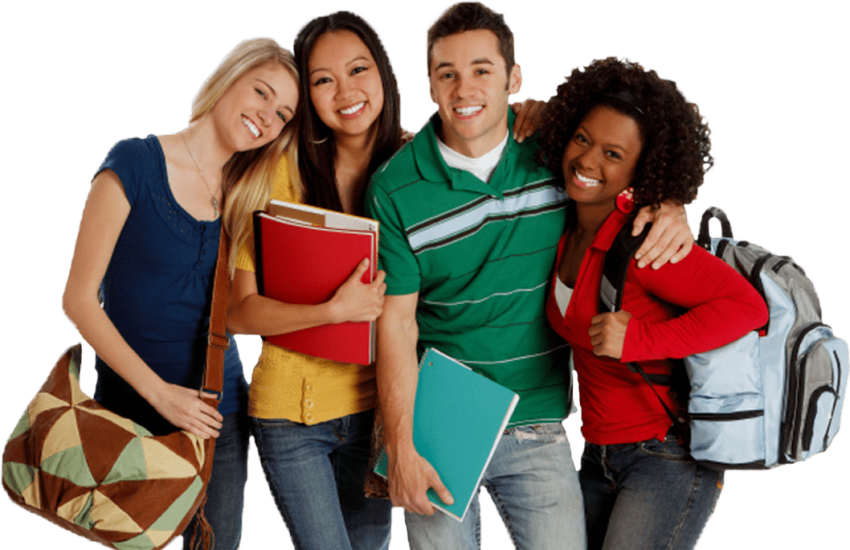 Diverse Groupof Students Smiling PNG Image