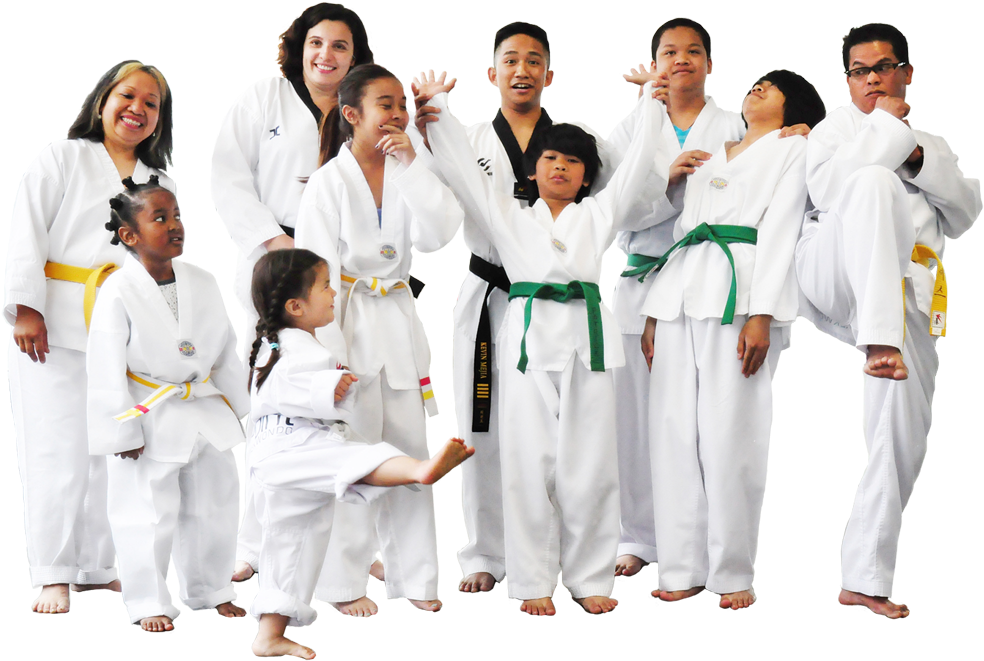 Diverse Martial Arts Students Posing PNG Image