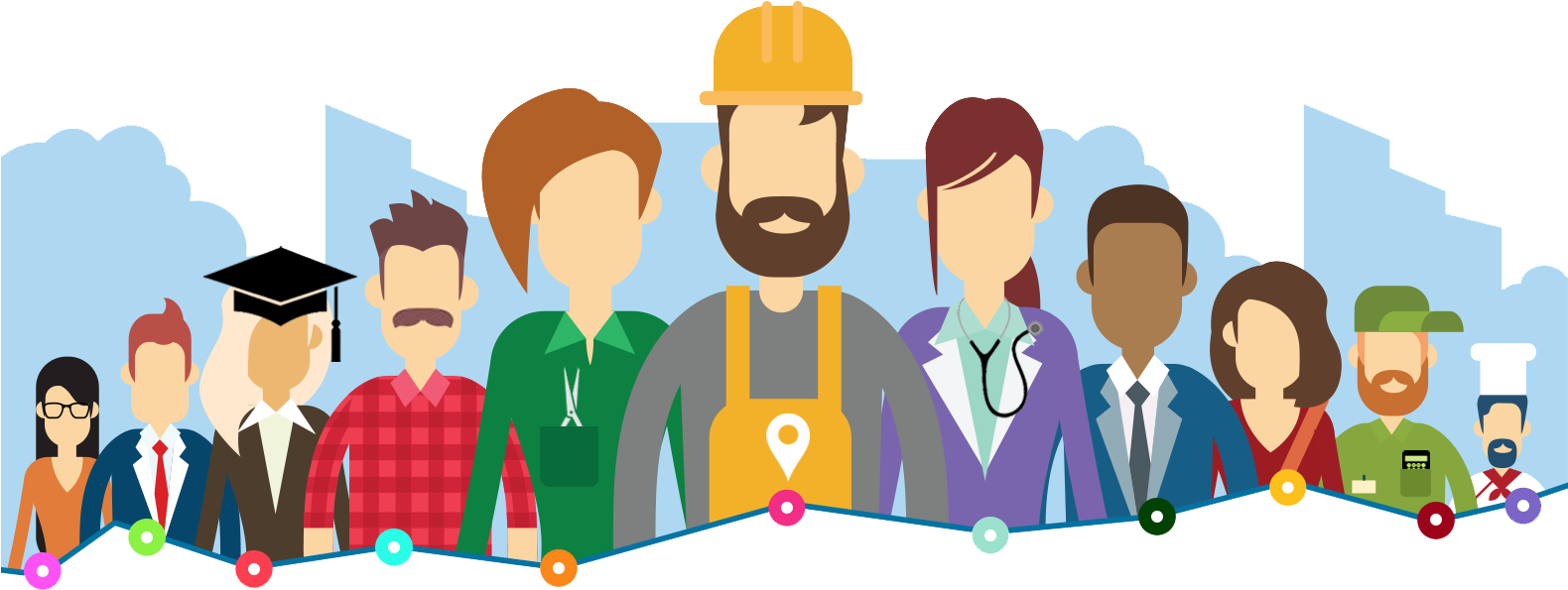 Diverse Professions Vector PNG Image