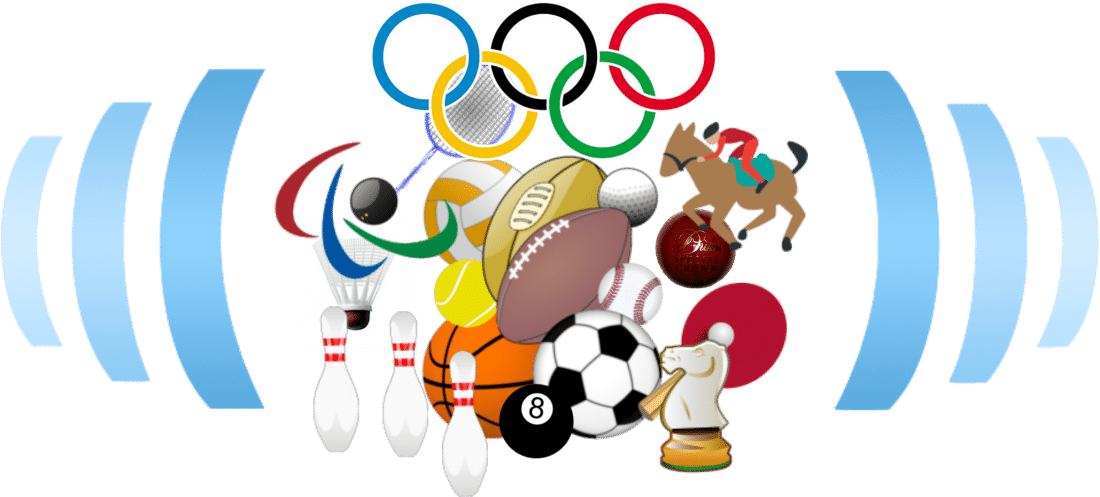 Diverse Sports Equipmentand Olympic Rings PNG Image