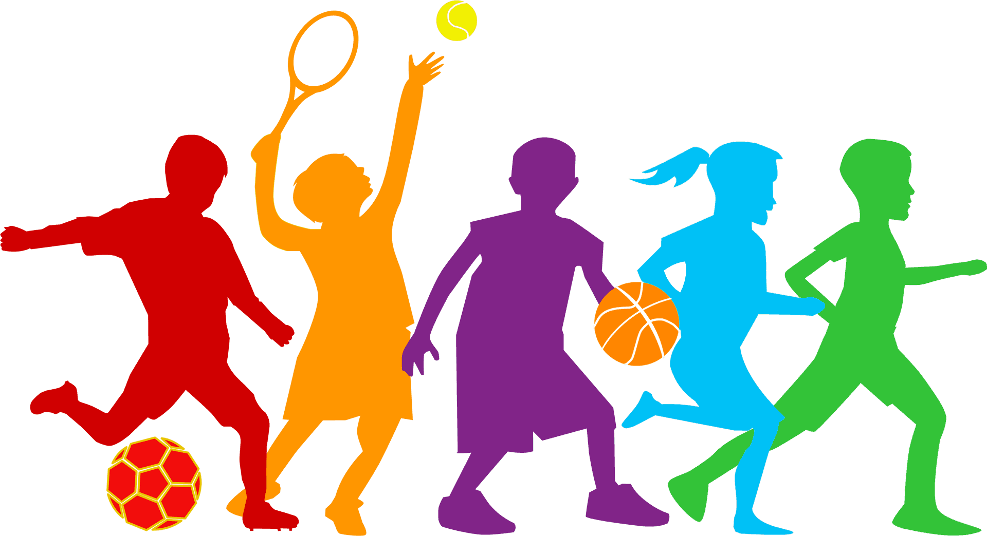 Diverse Sports Silhouettes PNG Image