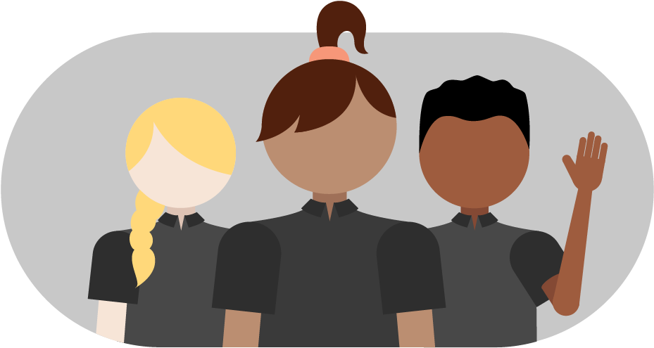 Diverse Team Raising Hand PNG Image