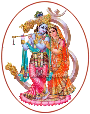 Divine Couple Radha Krishna Traditional Art PNG Image