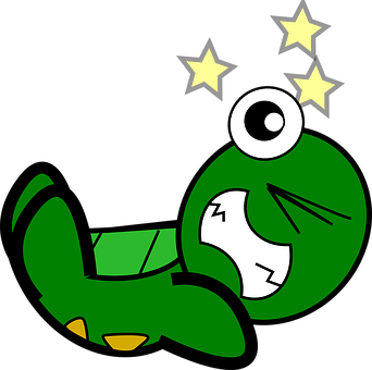 Dizzy Cartoon Turtle PNG Image