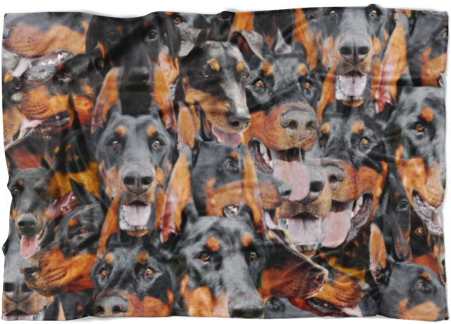 Doberman Montage Blanket PNG Image