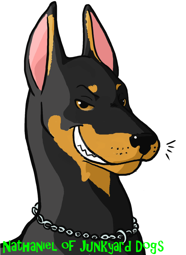 Doberman Portrait Illustration PNG Image