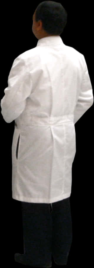 Doctorin White Coat Rear View PNG Image