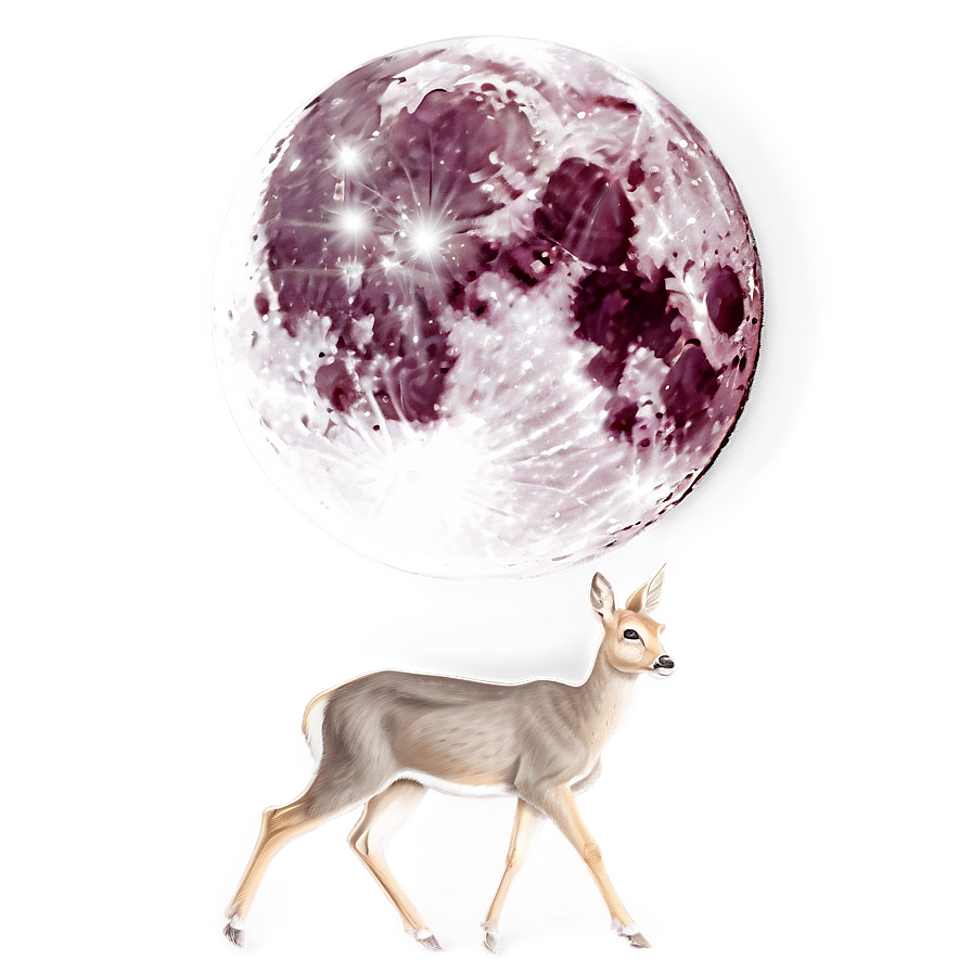 Doe And Full Moon Png 17 PNG Image