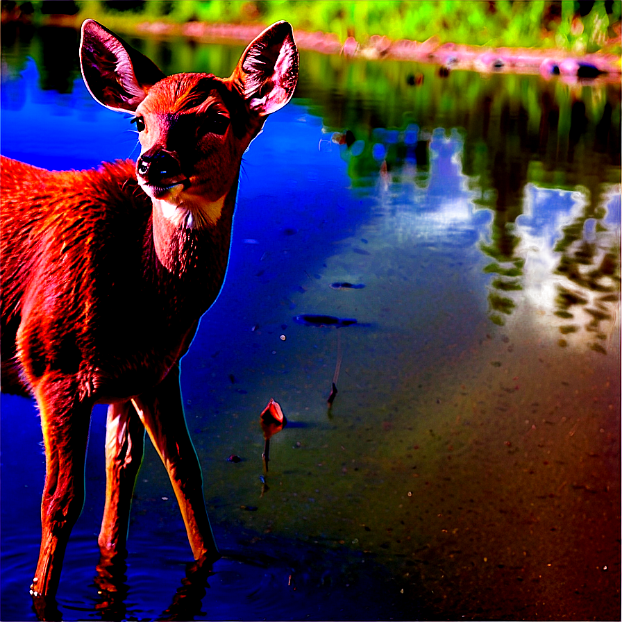 Doe By The Lake Png Wst PNG Image