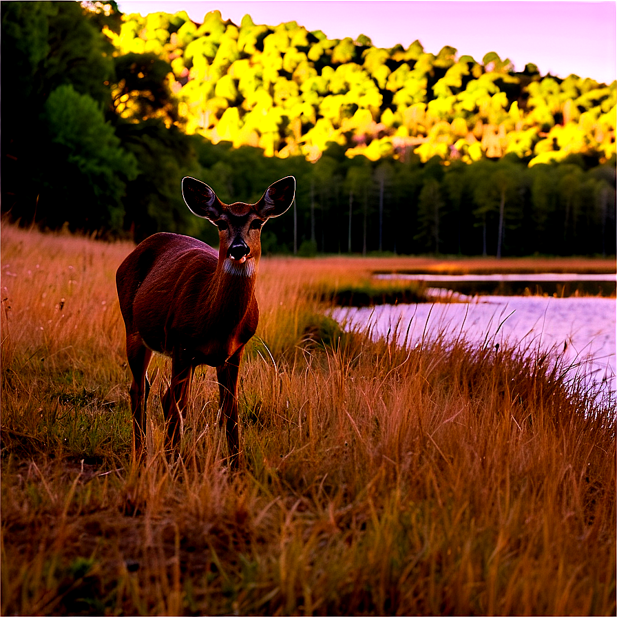 Doe In Serene Landscape Png Wbv8 PNG Image