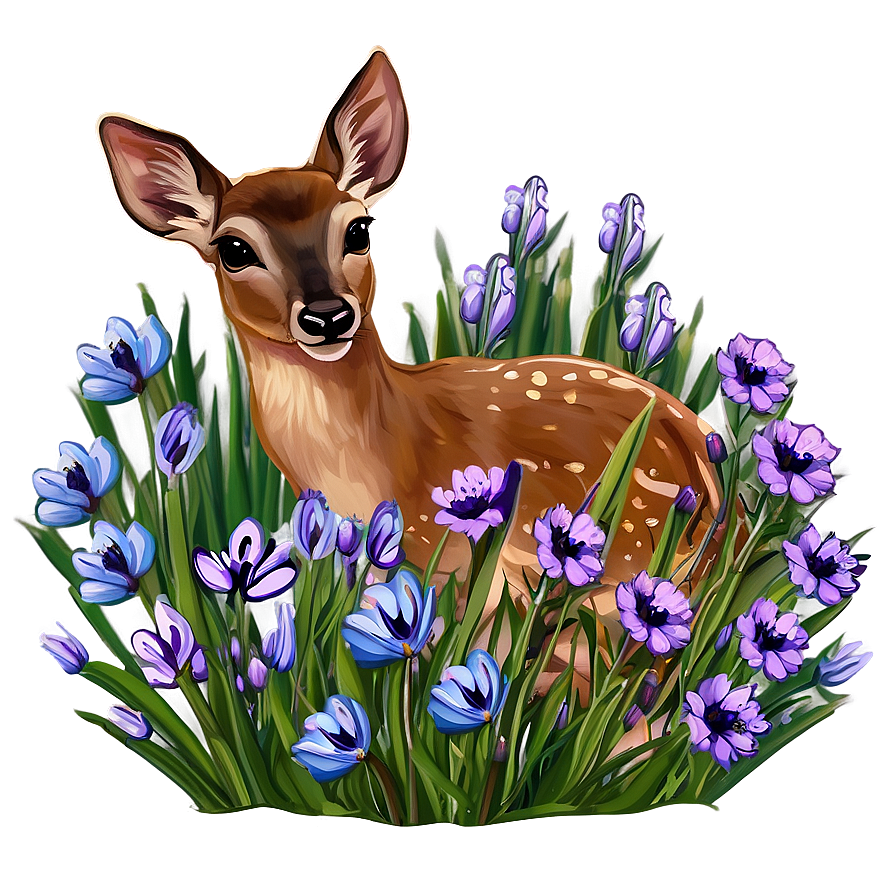 Doe In Spring Flowers Png 06292024 PNG Image