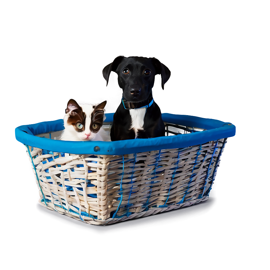 Dog And Cat In Basket Png Gva69 PNG Image