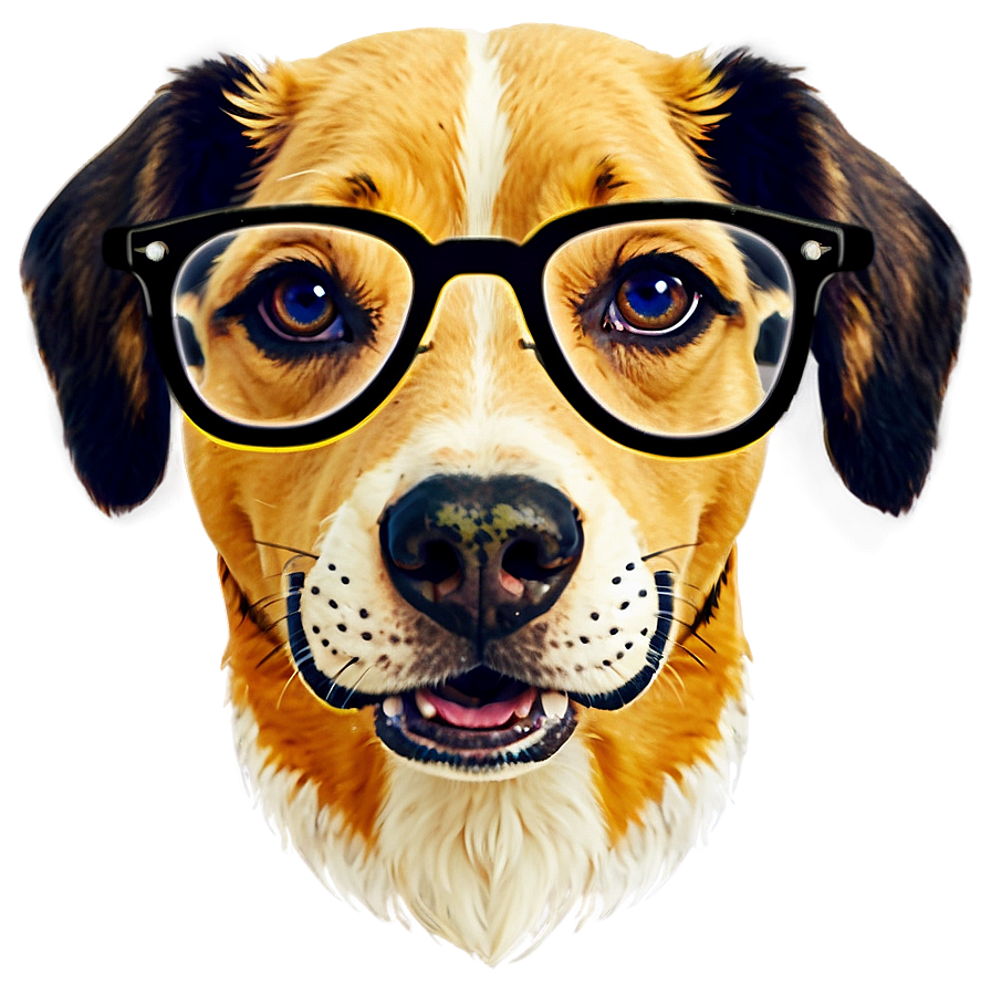 Dog Face With Glasses Png 71 PNG Image