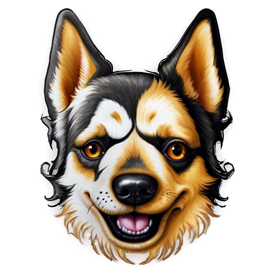 Dog Head Tattoo Design Png Kco29 PNG Image