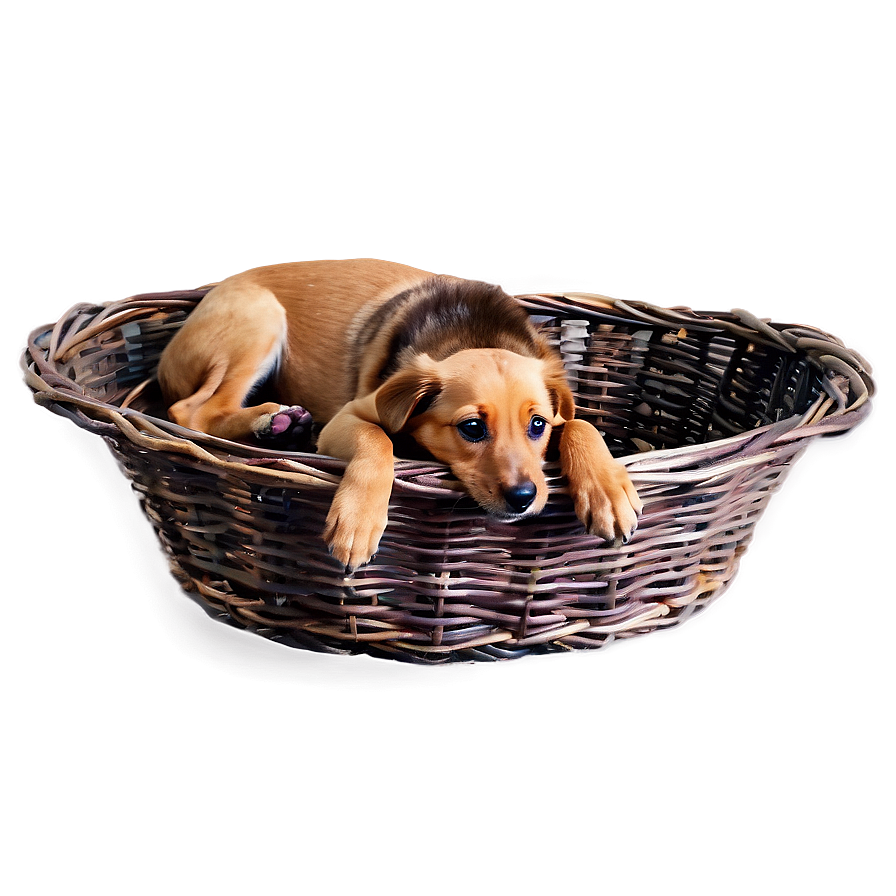 Dog In Basket Png Njg11 PNG Image