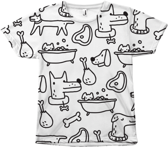 Dog Pattern T Shirt Design PNG Image