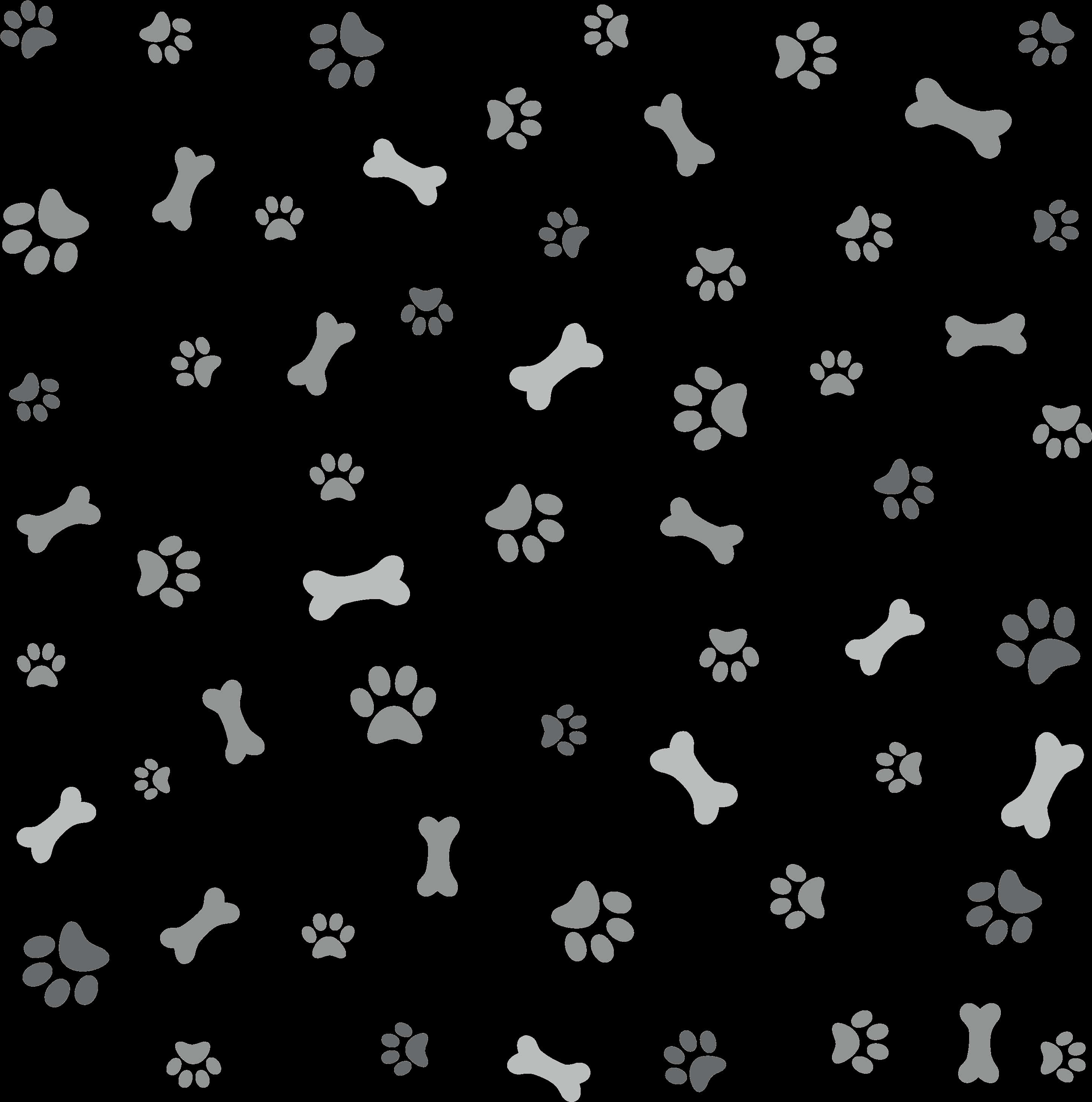 Dog Pawand Bone Pattern PNG Image