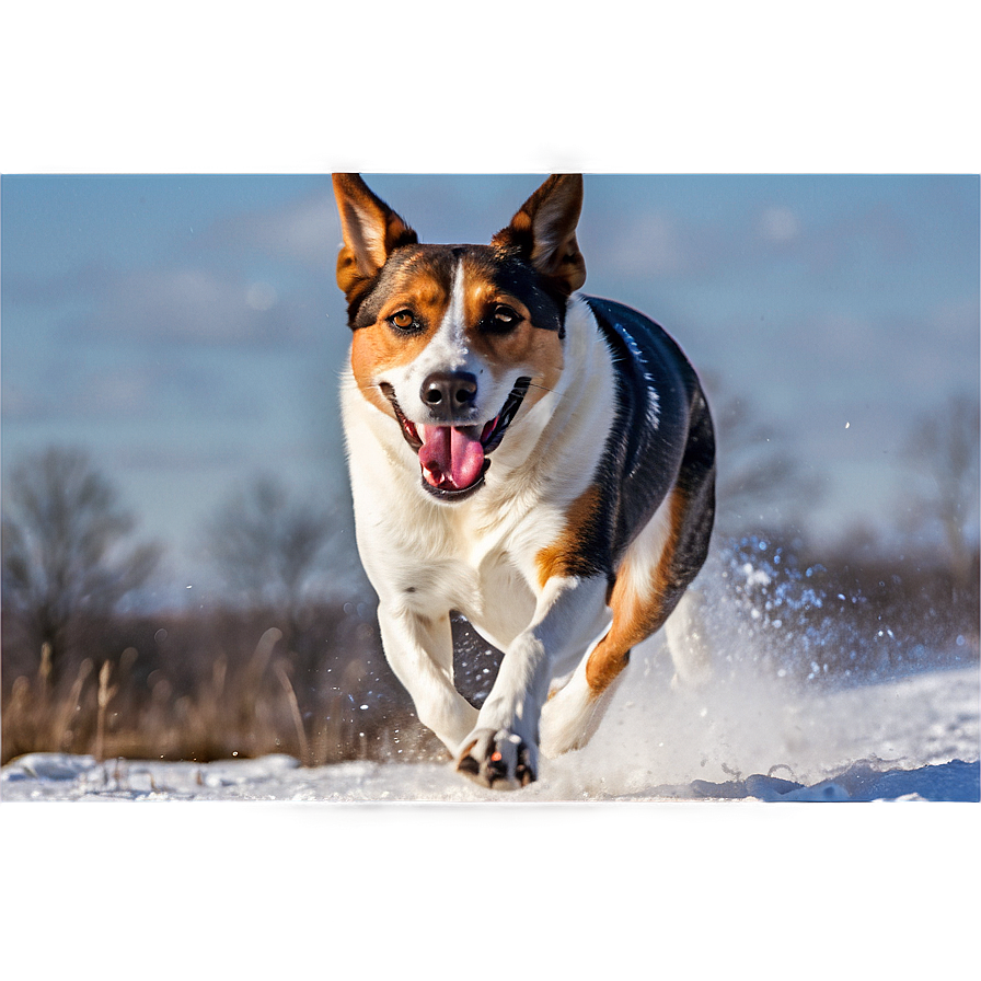 Dog Running In Winter Png Ofi13 PNG Image