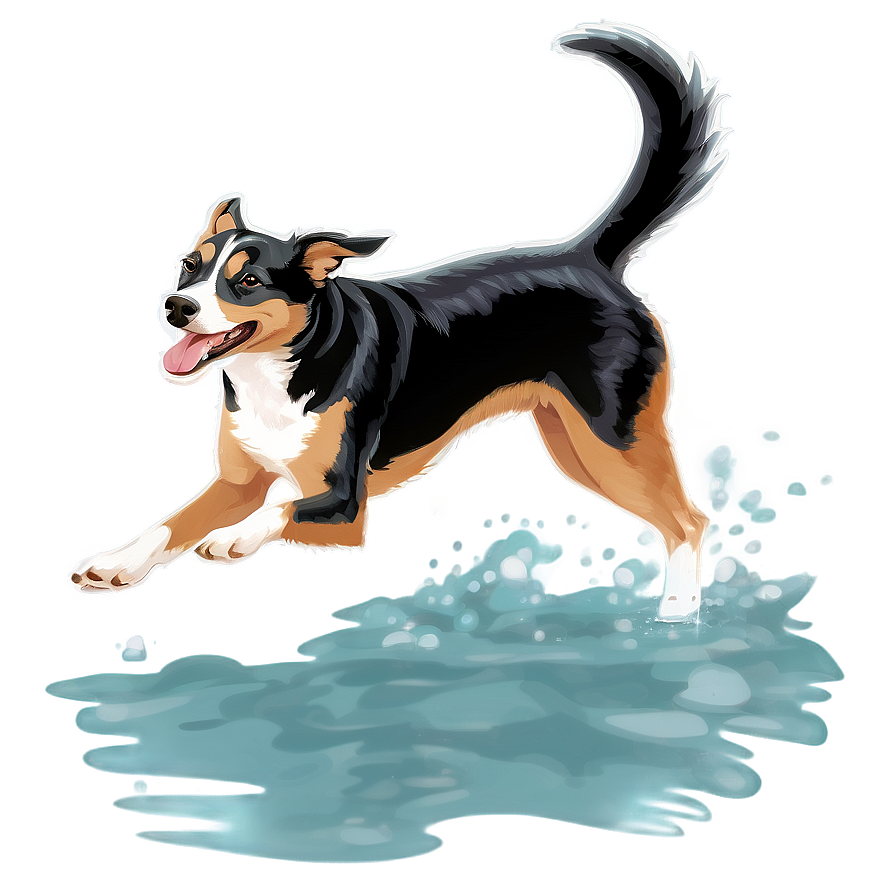 Dog Running Underwater Png 3 PNG Image