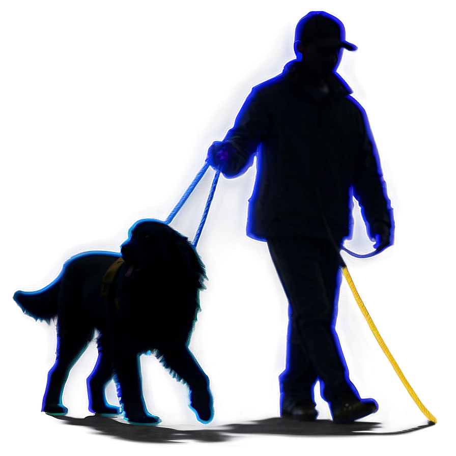 Dog Silhouette With Leash Png Roa25 PNG Image