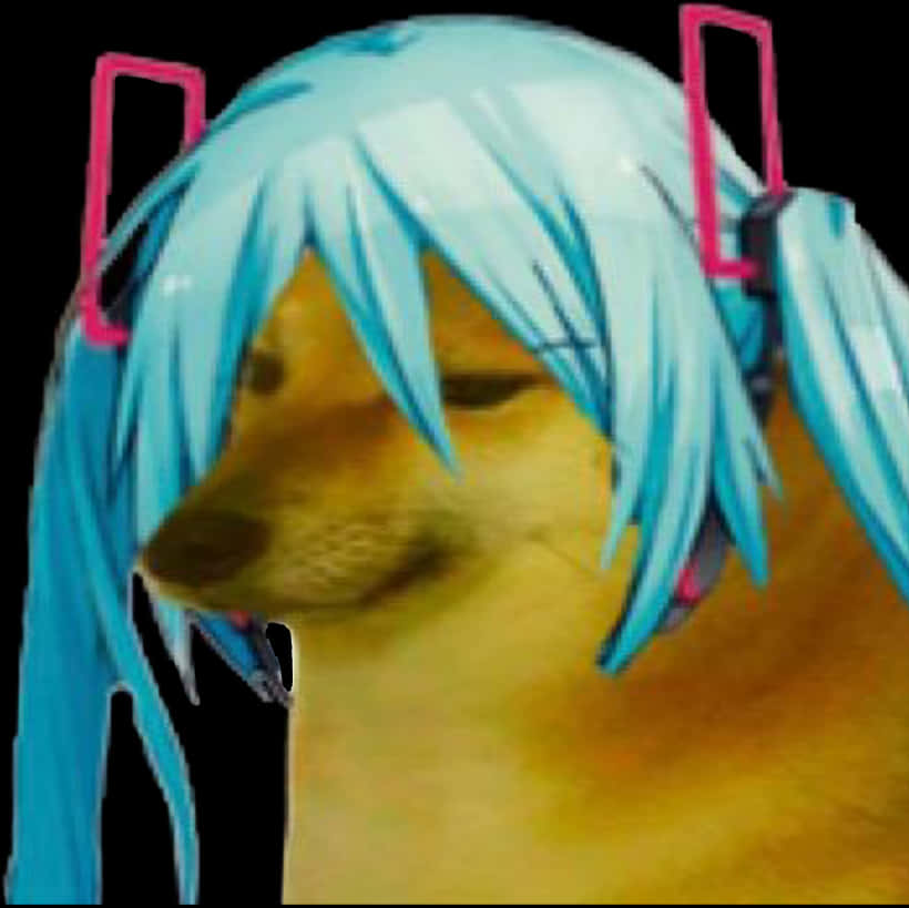 Doge_ Anime_ Hair_ Meme PNG Image