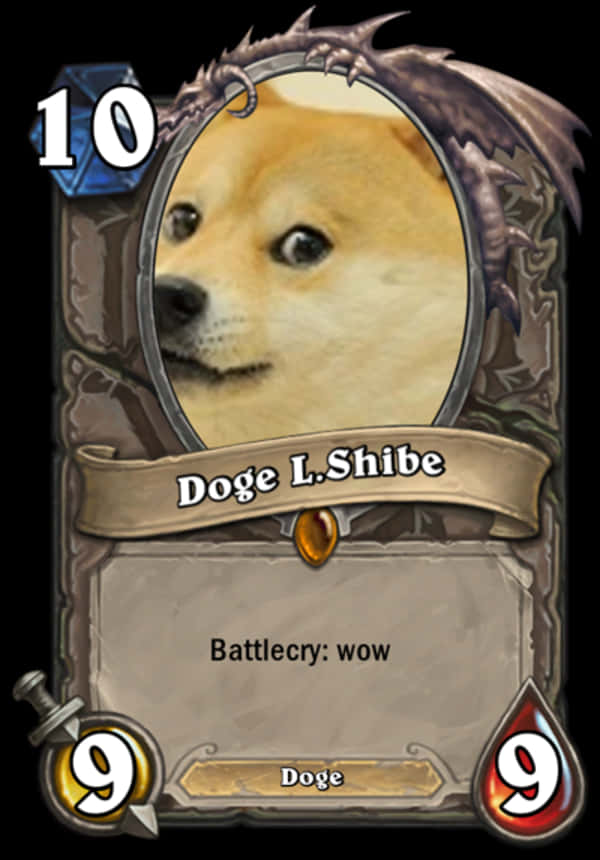 Doge Hearthstone Card Meme PNG Image