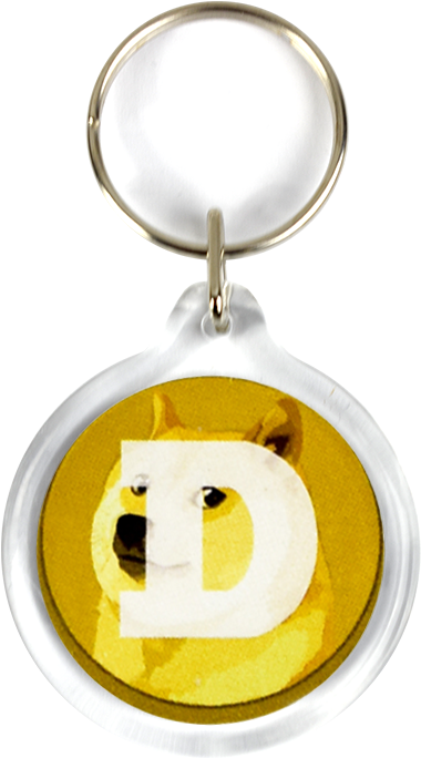 Dogecoin Keychain Accessory PNG Image